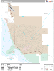 Lake Havasu City Digital Map Premium Style